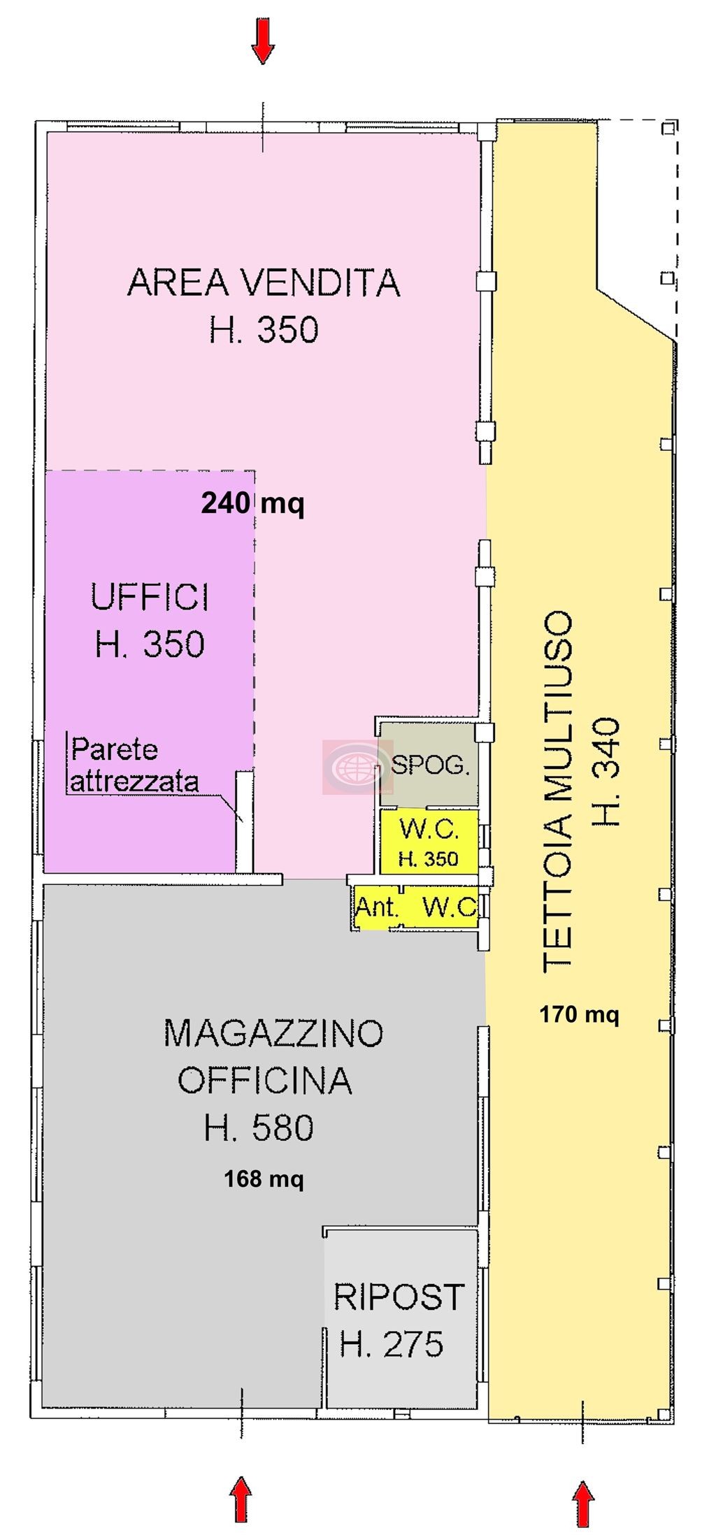 CESENA - Centro Urbano ( ACM167 ) Si AFFITTA CAPANNONE con area vendita ed uffici