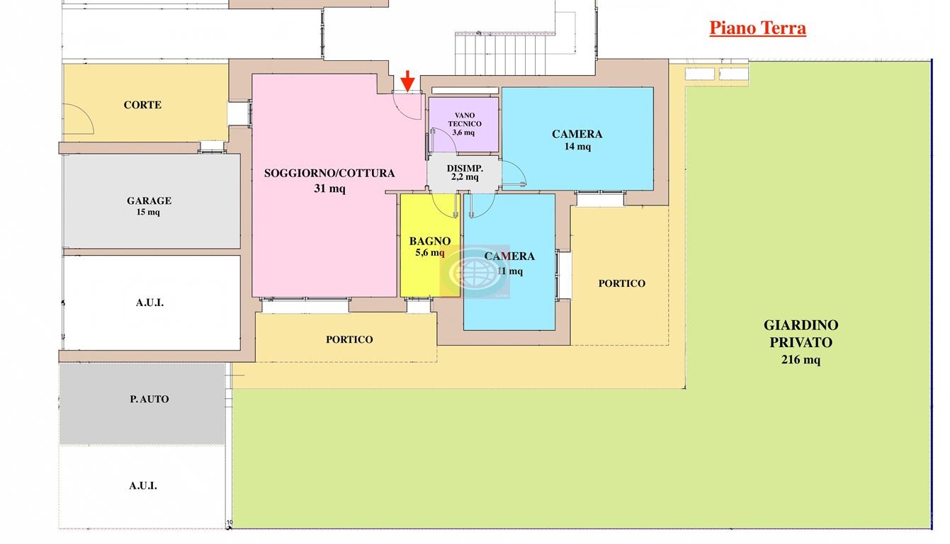 S. Maria Nuova di Bertinoro (TC1089B1): appartamento nuovo con garage, posto auto e ampio giardino.