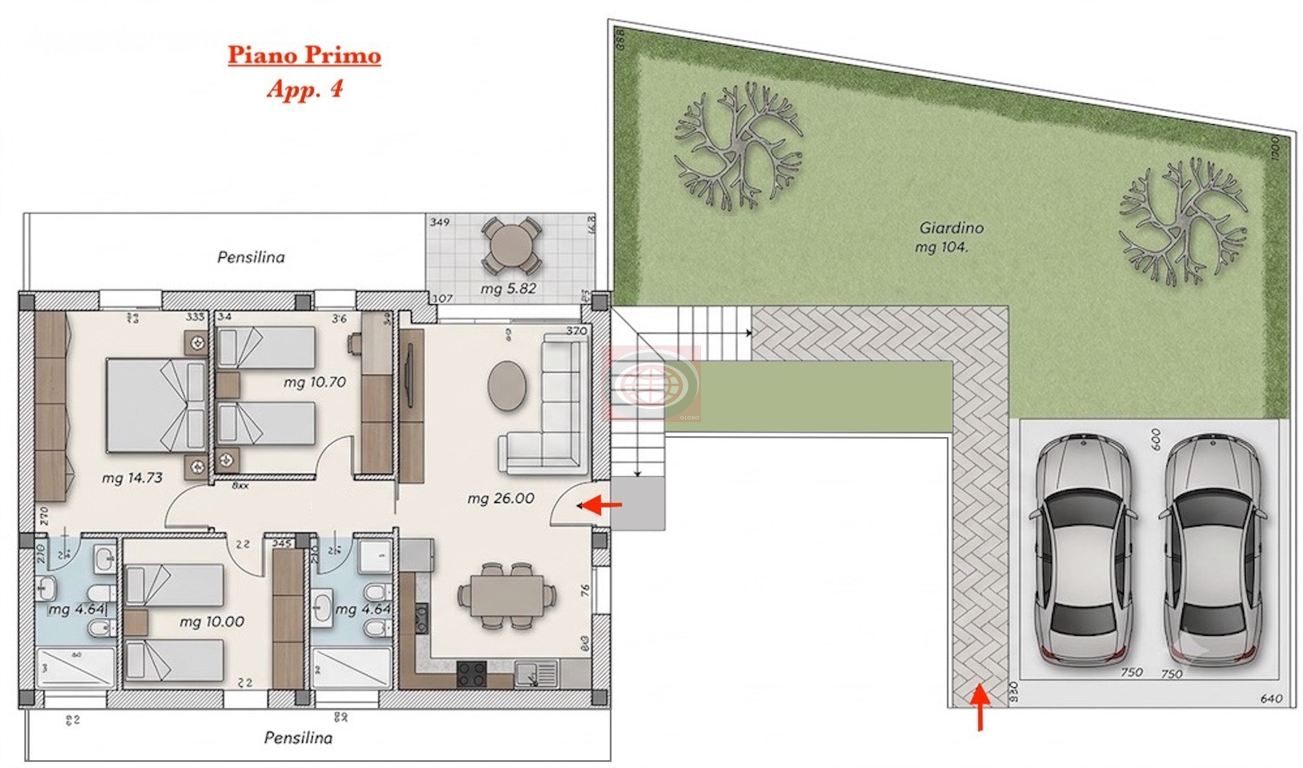 CERVIA - zona PINARELLA (AM116a4): NUOVO appartamento quadrilocale con INGRESSO INDIPENDENTE - GIARDINO PRIVATO - 2 POSTI AUTO